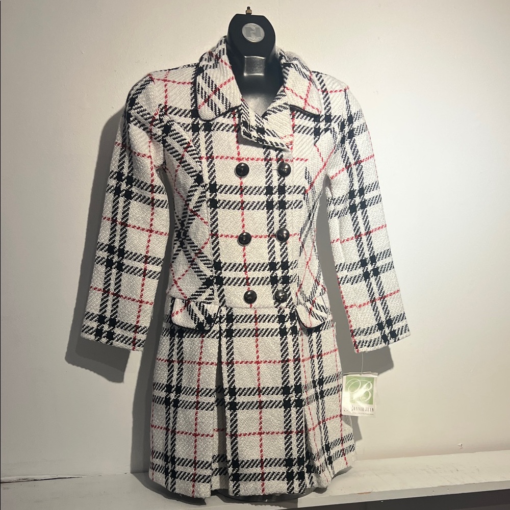 Bonnie Jean Classic Plaid Pea Coat